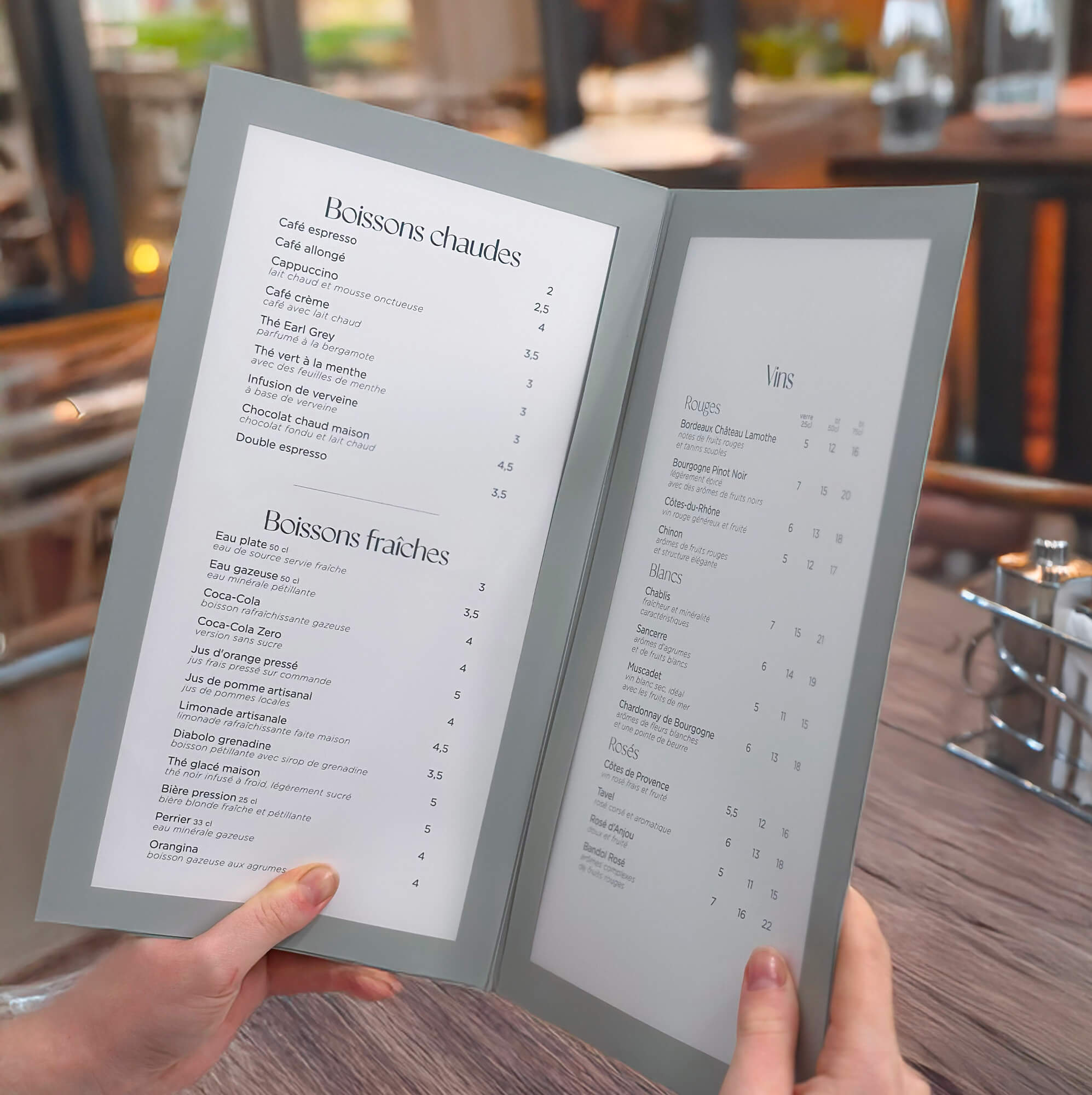 Protège-menu en plastique - Format livret